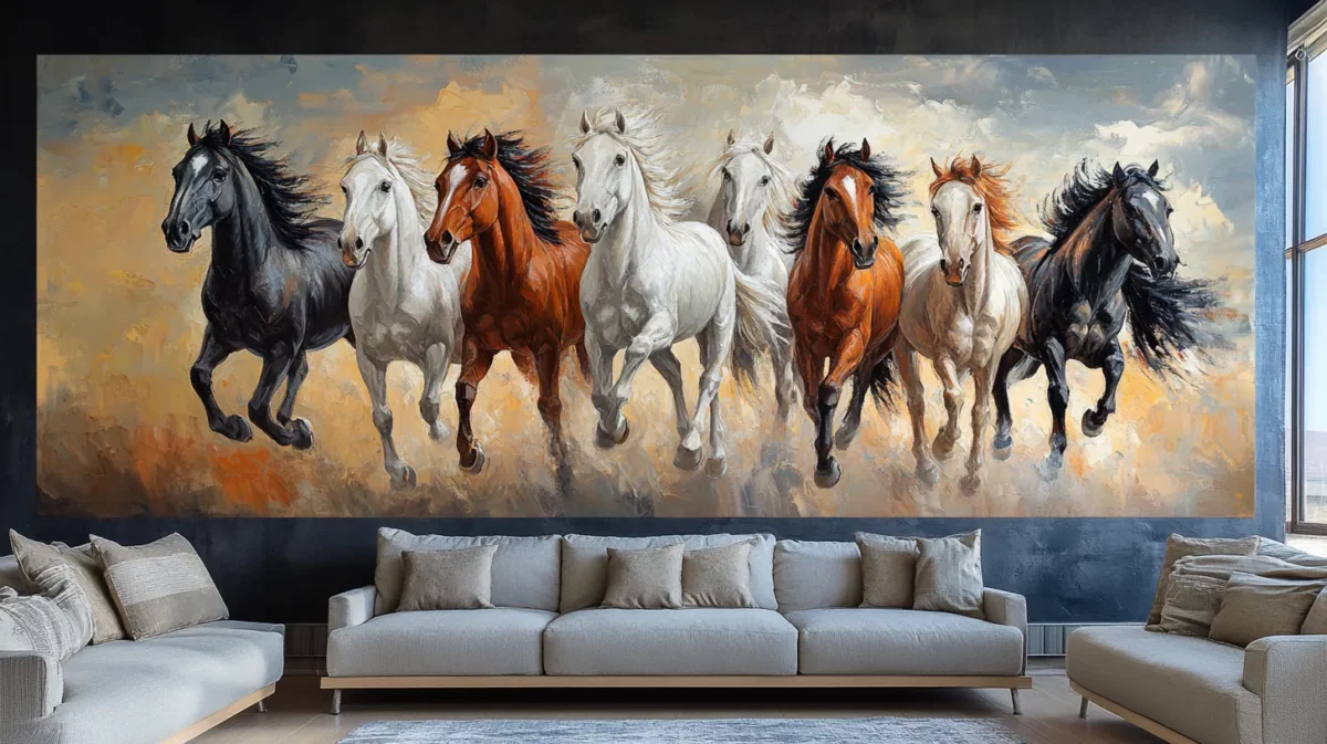 8 horse vastu painting for living room