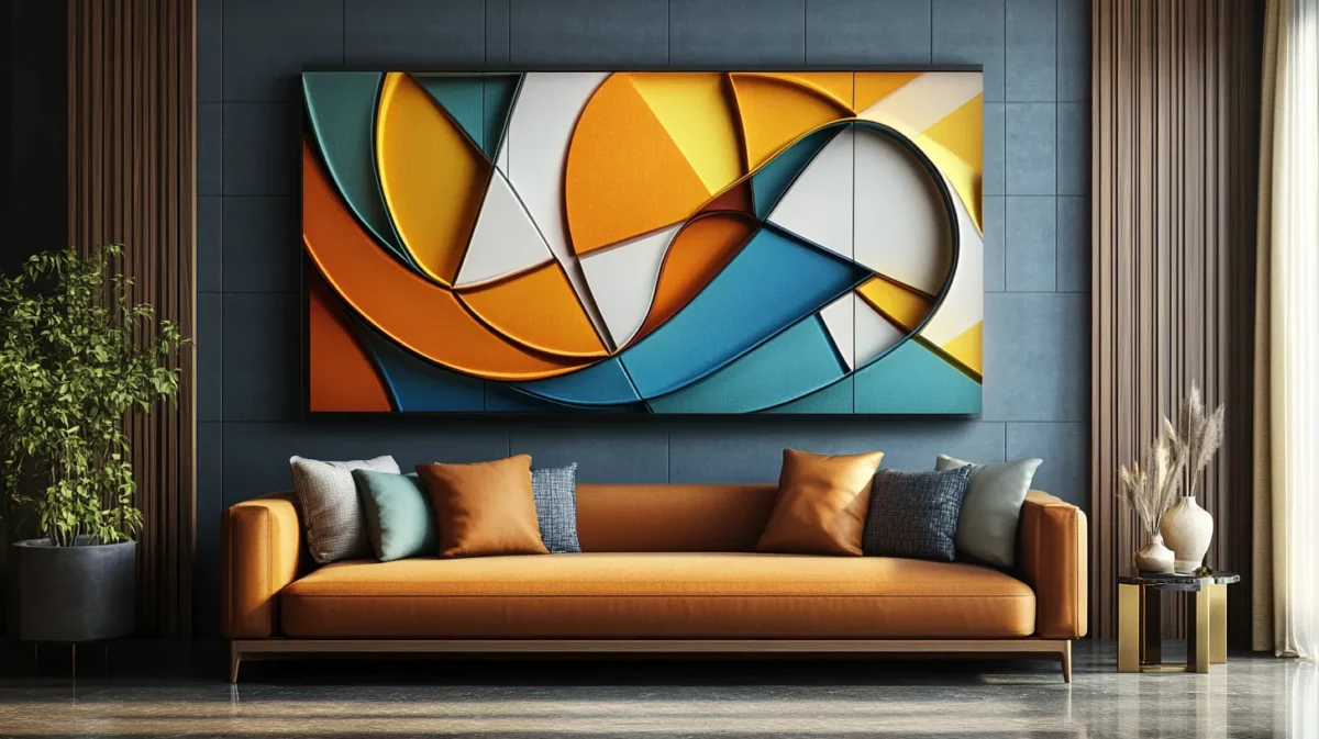 abstract 3d wall painting