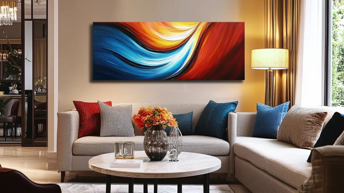 abstract energy wave vastu painting for east living room wall