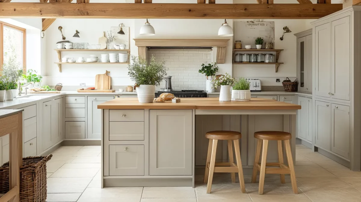 ash colour kitchen cupboard