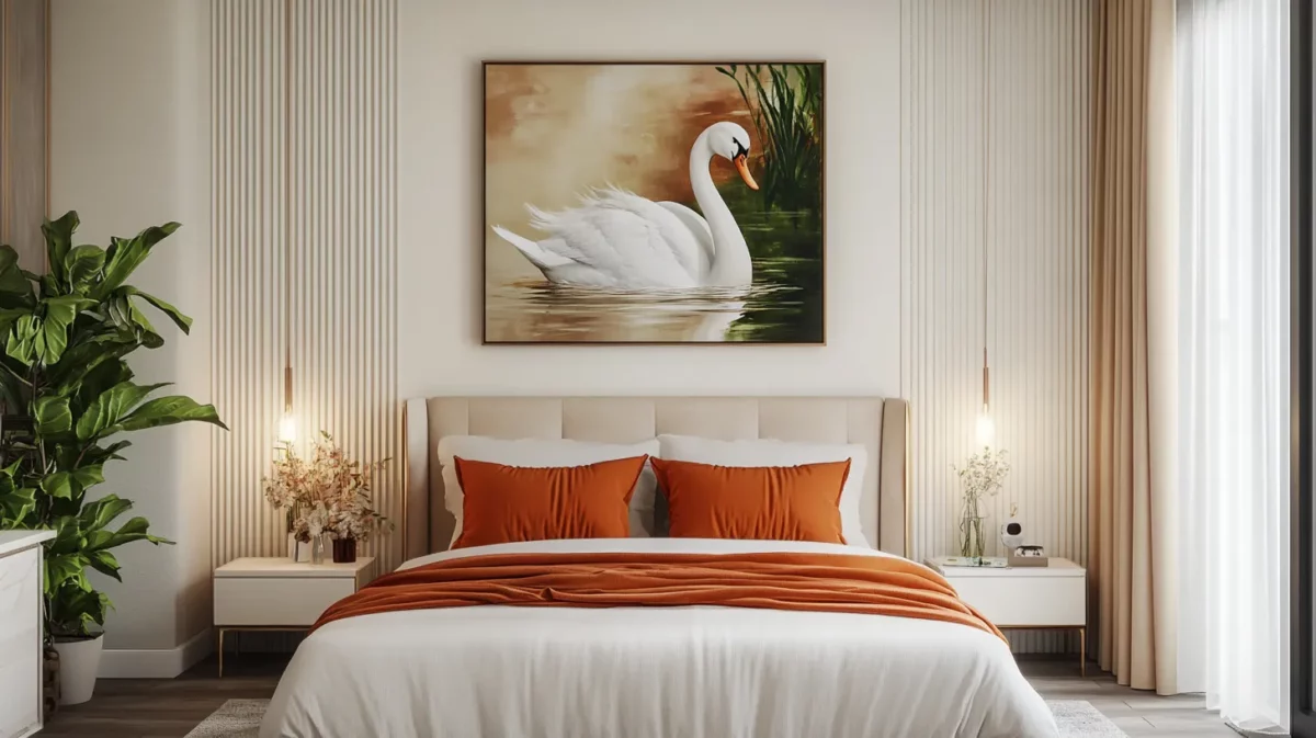 bedroom swan painting as per vastu