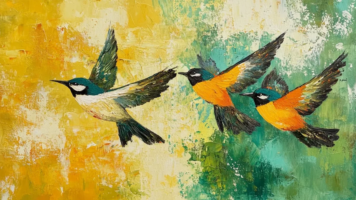 birds in flight paintings for north west wall as per vastu