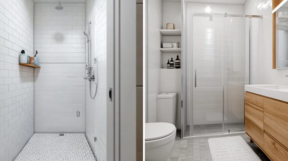 compact sliding shower doors for small bathroom