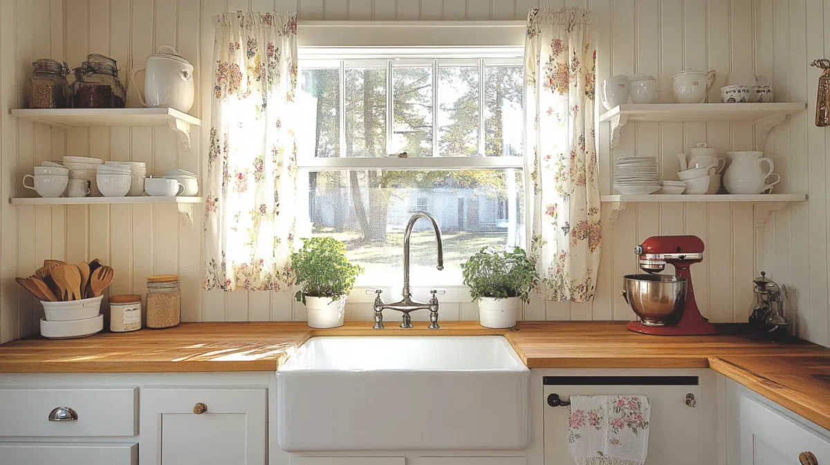 cottage style vintage kitchen remodel idea for old house