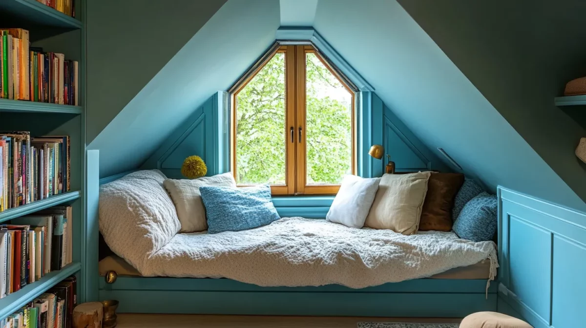 design a cosy reading nook area for renovation of small bedroom