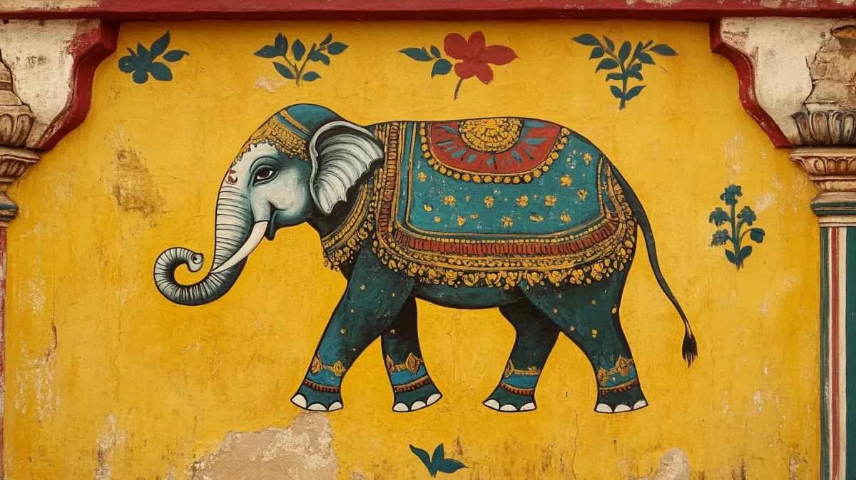 elephant painting as south west wall painting vastu