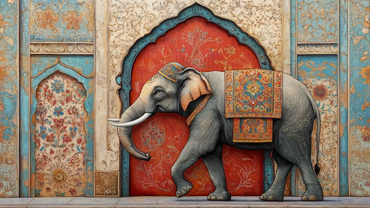 elephant painting in entrance room as per vastu