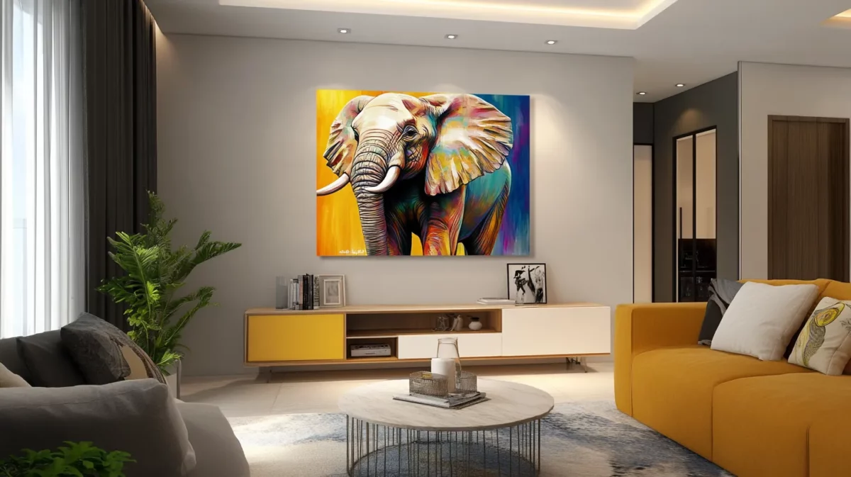 elephant painting in living room as per vastu