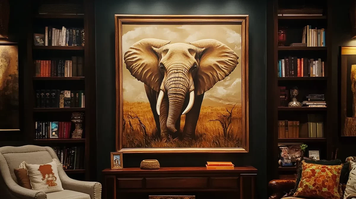 elephant painting in study room as per vastu