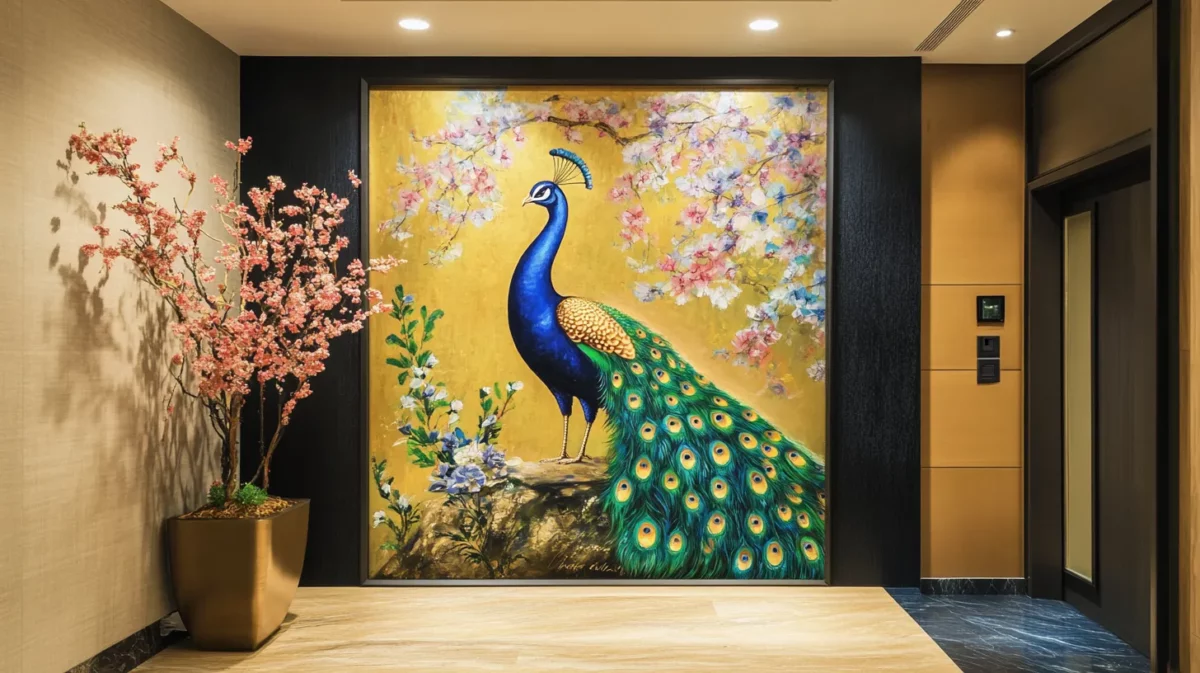 entryway peacock painting as per vastu