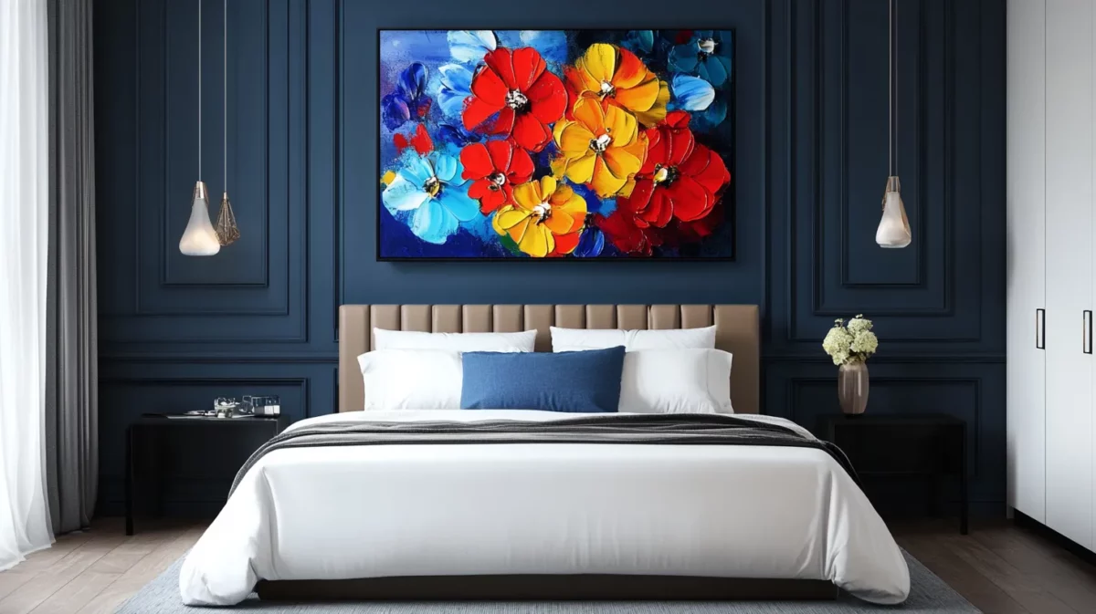 floral blooming vastu painting for bedroom east wall