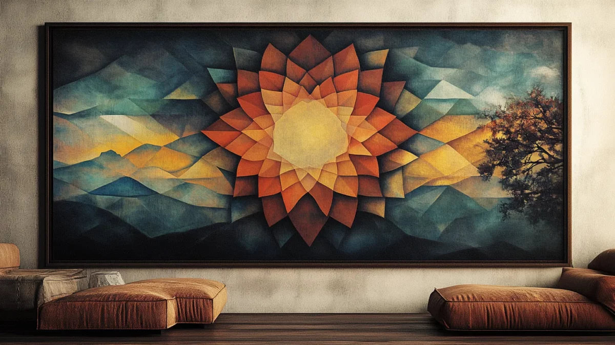 geometric 3d wall painting