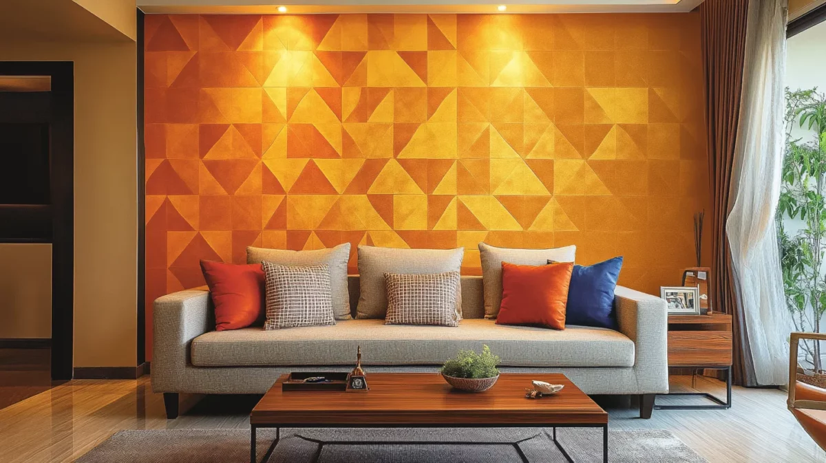 geometric expressions asian paints wall stencil for living room