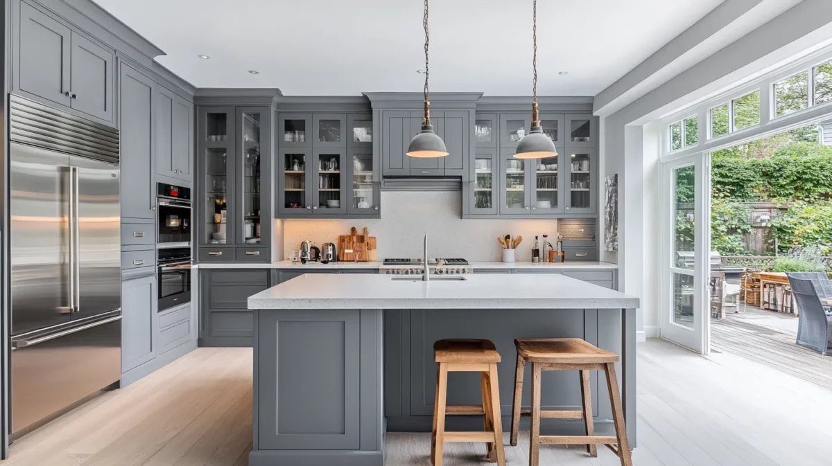 grey kitchen colour cupboard