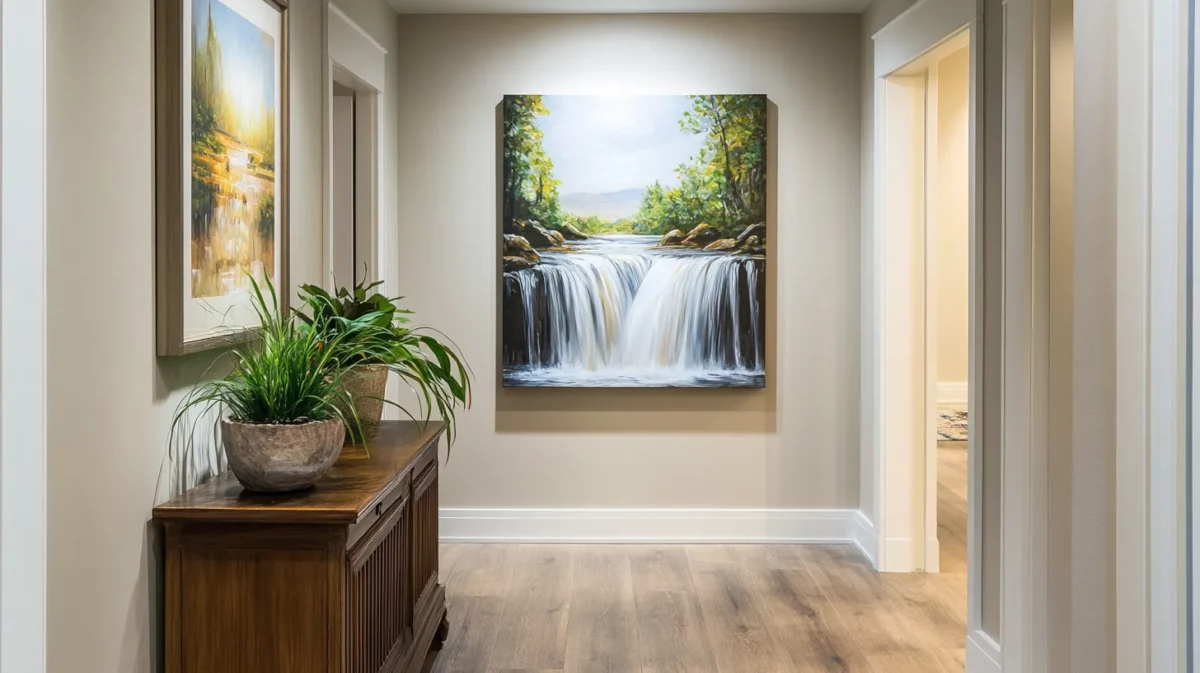 hallway area waterfall painting as per vastu