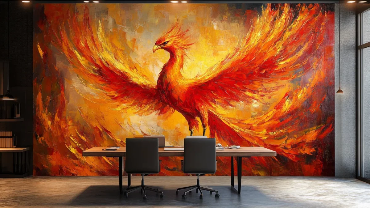 home office phoenix bird painting as per vastu