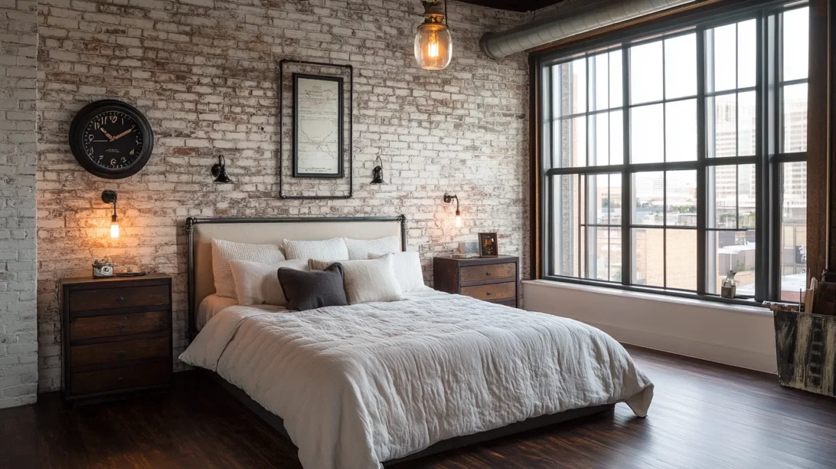 industrial chic bedroom remodel idea for old house