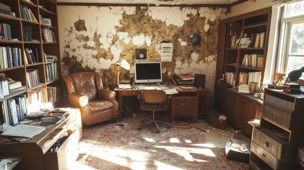 industrial themed studyroom remodel idea for old house