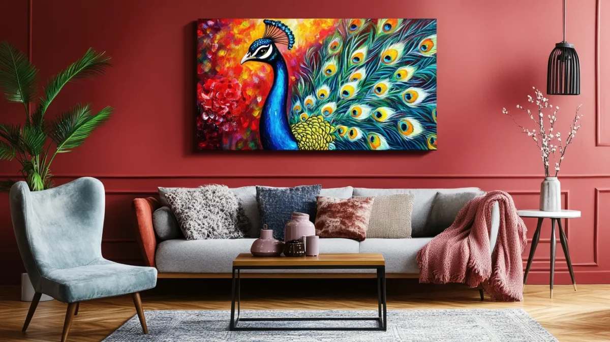 peacock painting for office room as per vastu