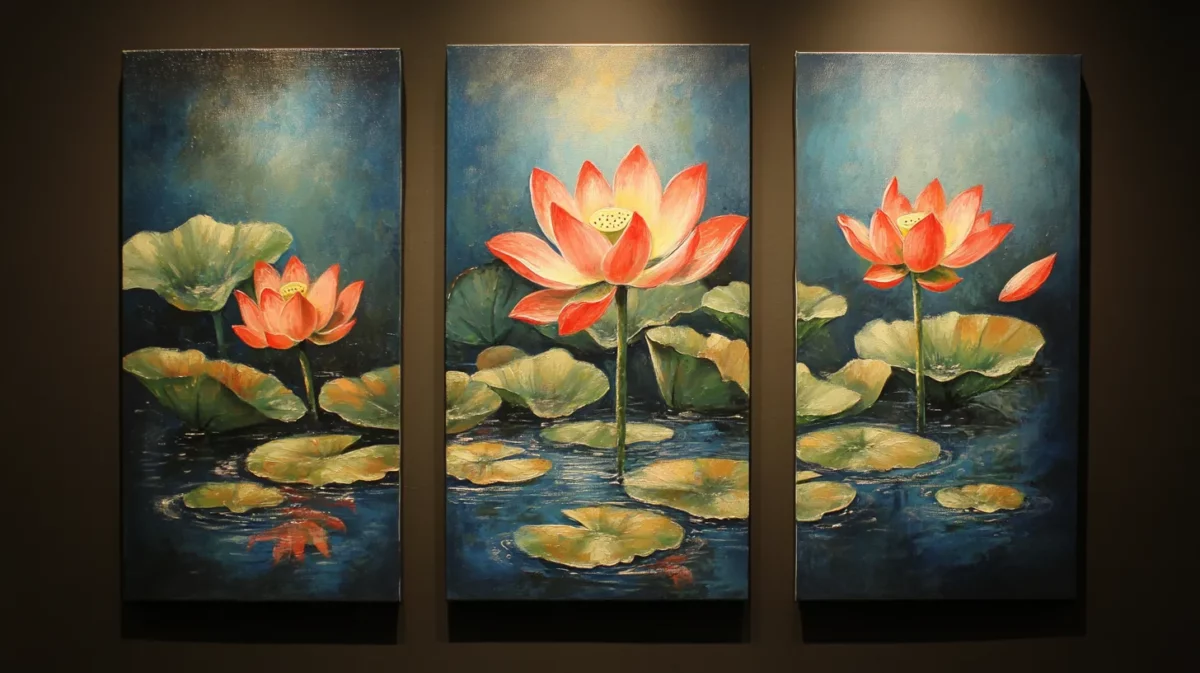 lotus pond painting for north wall as per vastu