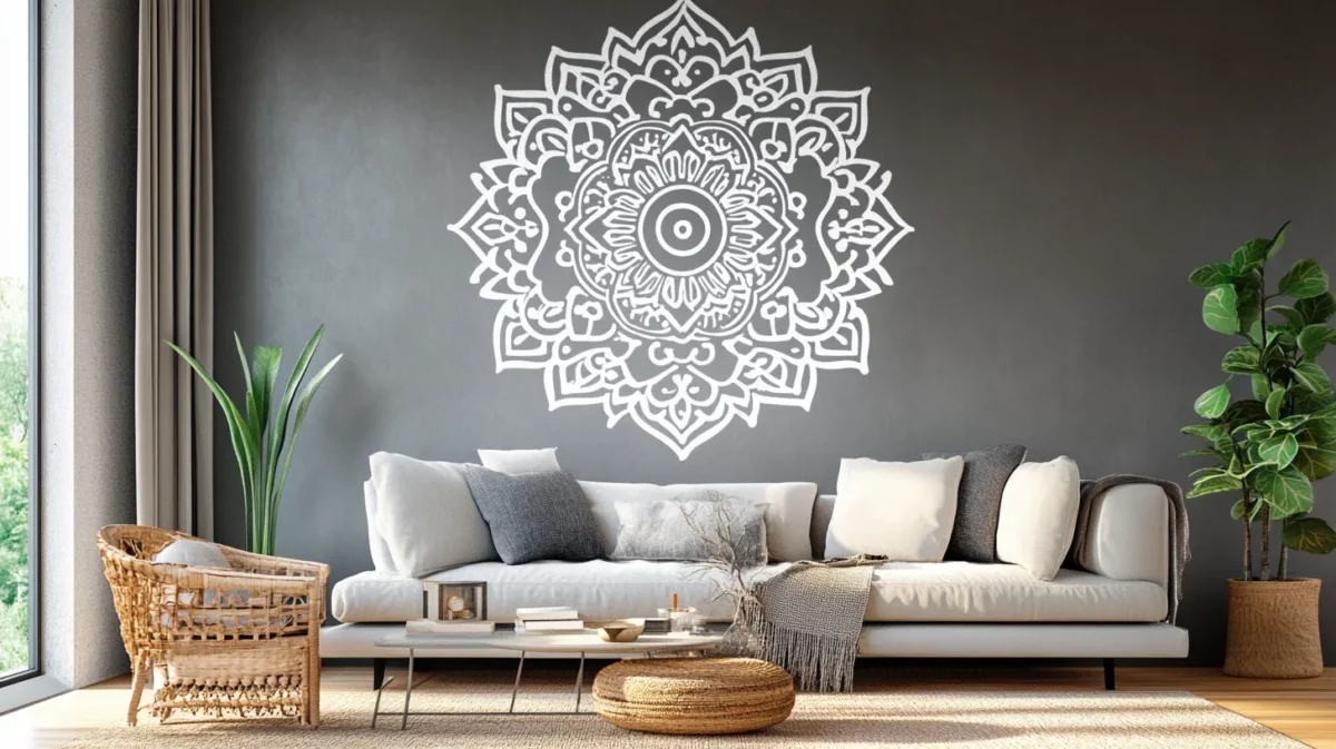 mandala bliss wall stencil design for hall