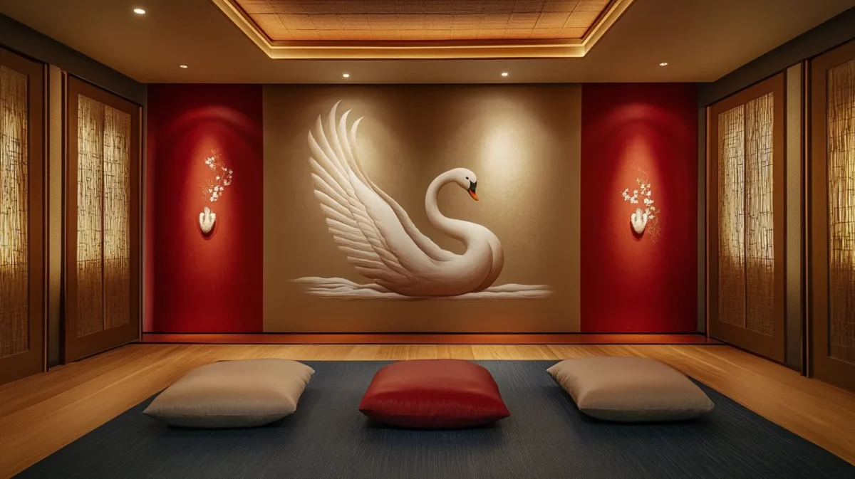 prayer room swan painting as per vastu