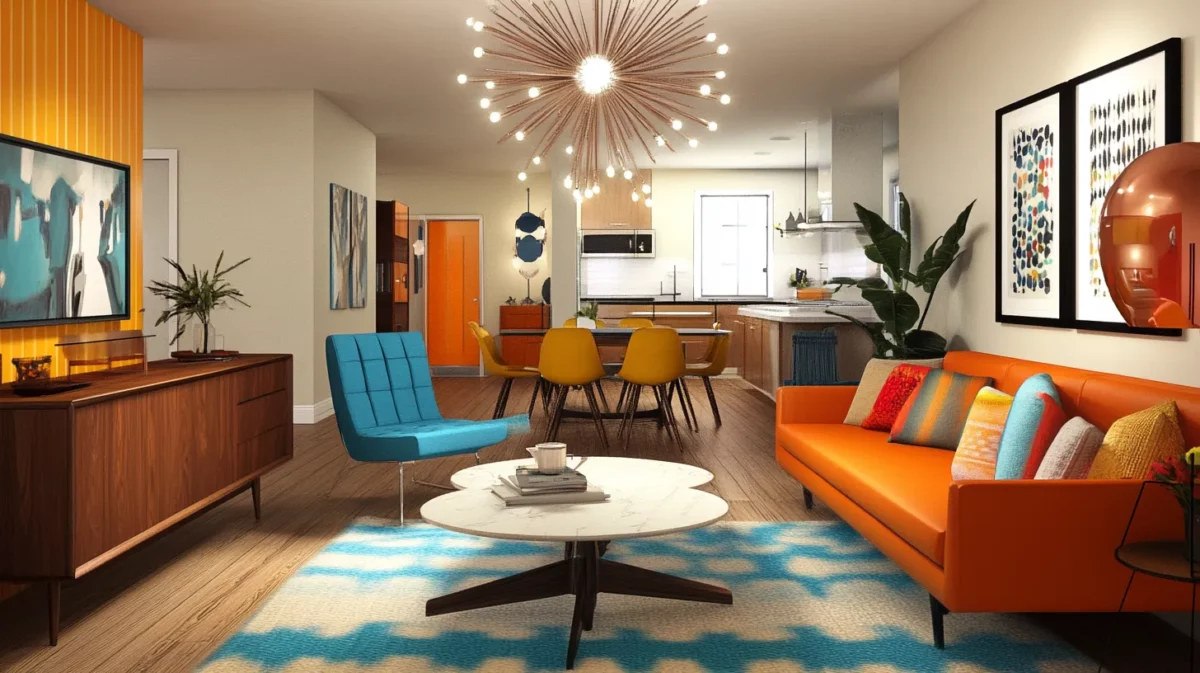 mid century living room remodel idea for old house