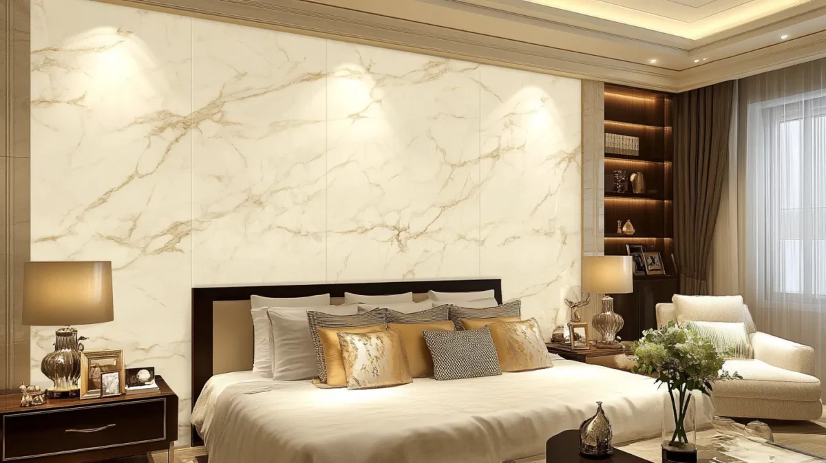 modern marble pvc wall panel design for master bedroom