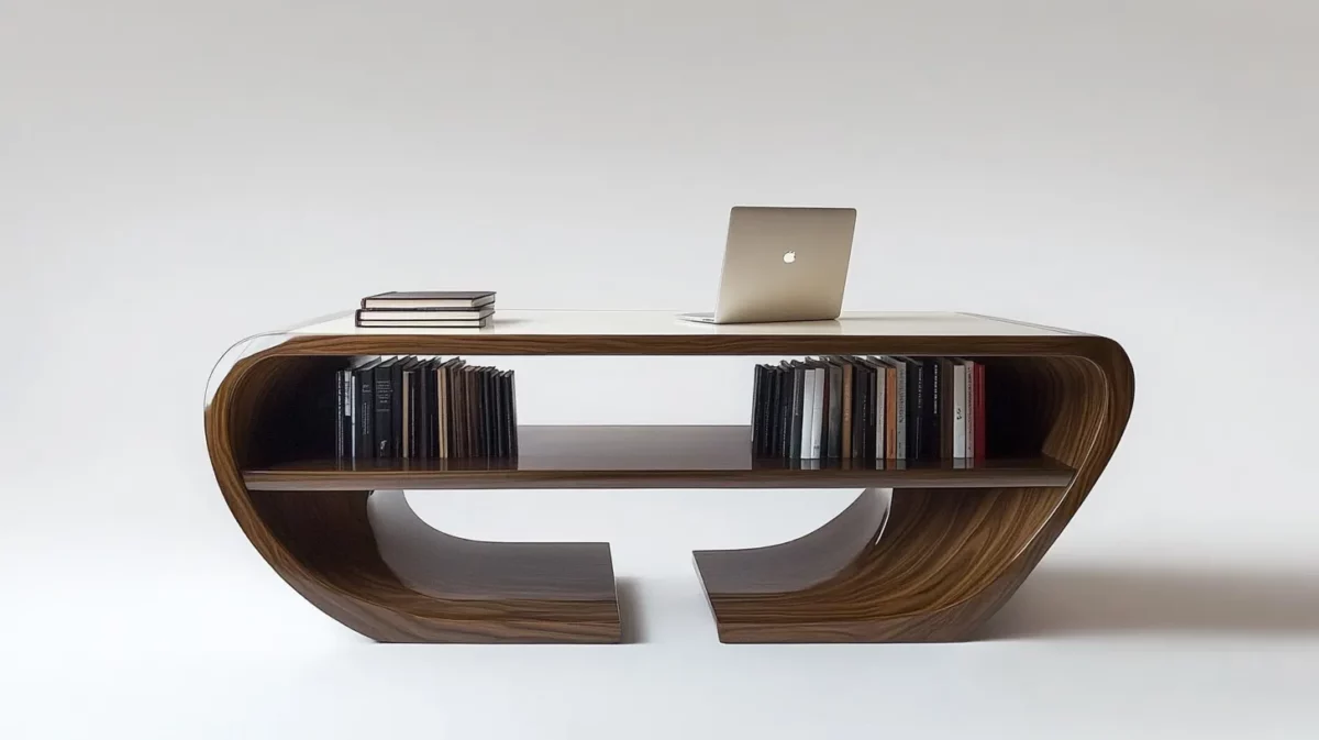 modern study table with book rack design