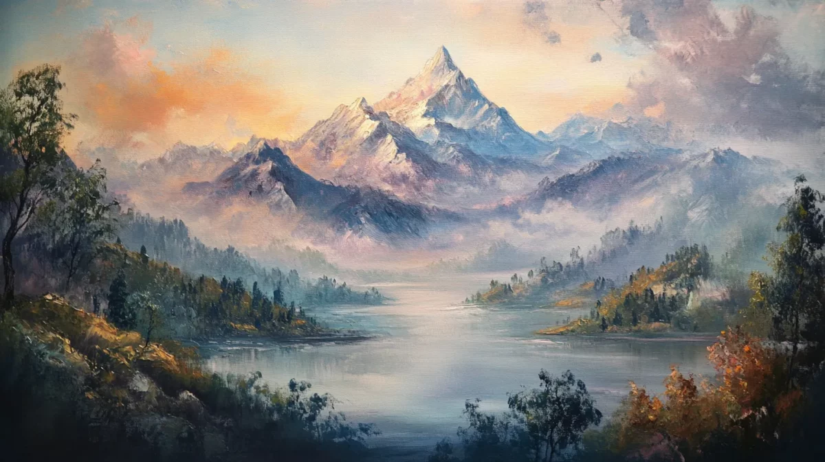 mountain landscape painting for west wall as per vastu