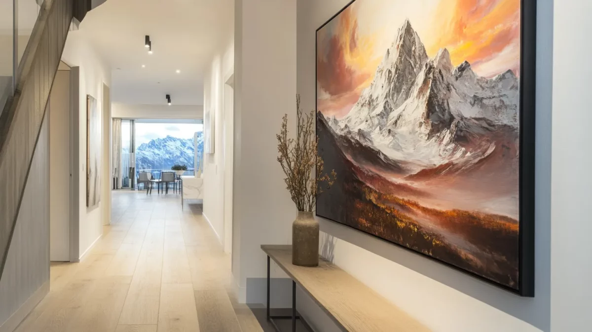 mountain painting in hall vastu​