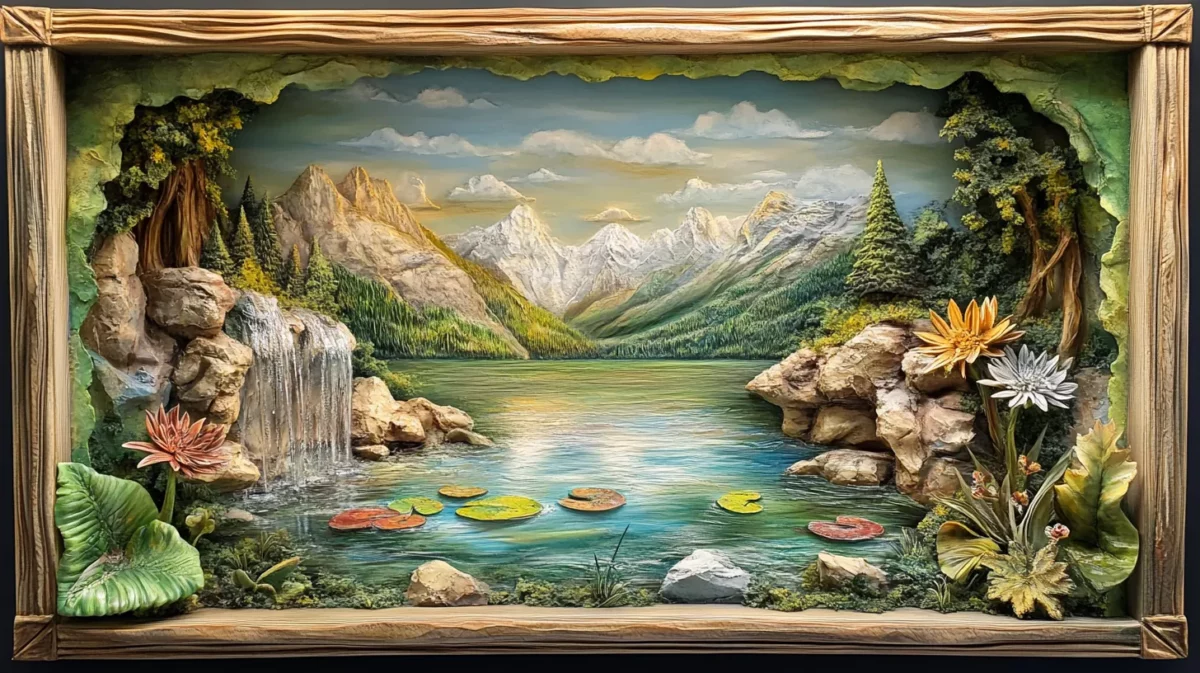 nature inspired simple 3d wall painting