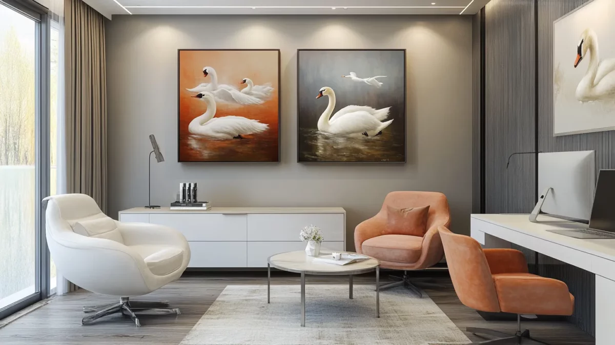 officestudy swan painting as per vastu