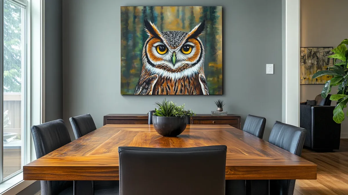 owl painting for dining room as per vastu