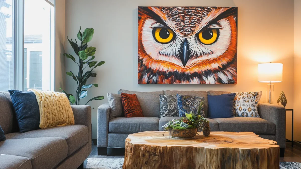 owl painting for living room as per vastu