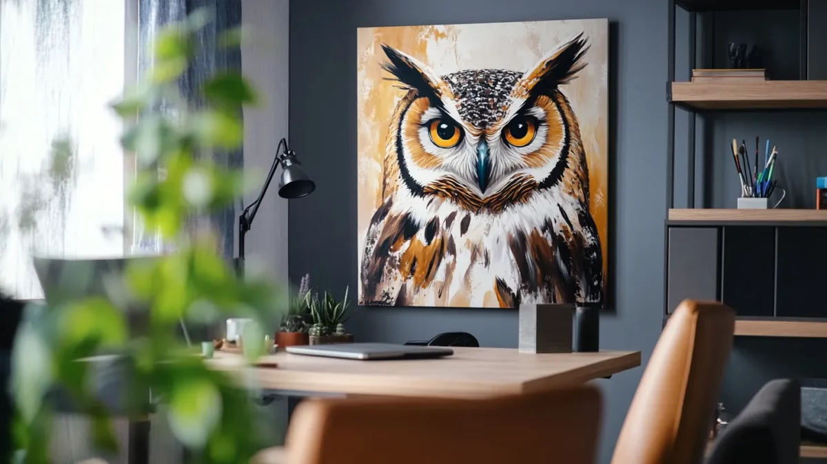 owl painting for office as per vastu