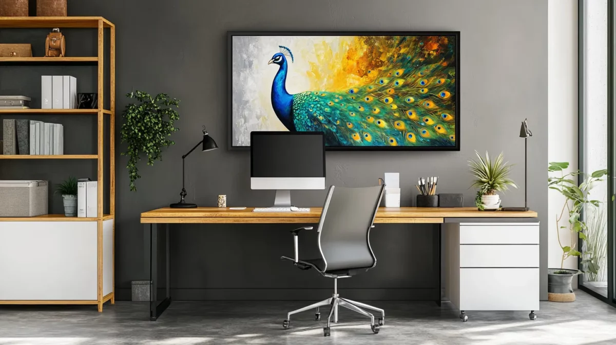 peacock painting for office room as per vastu