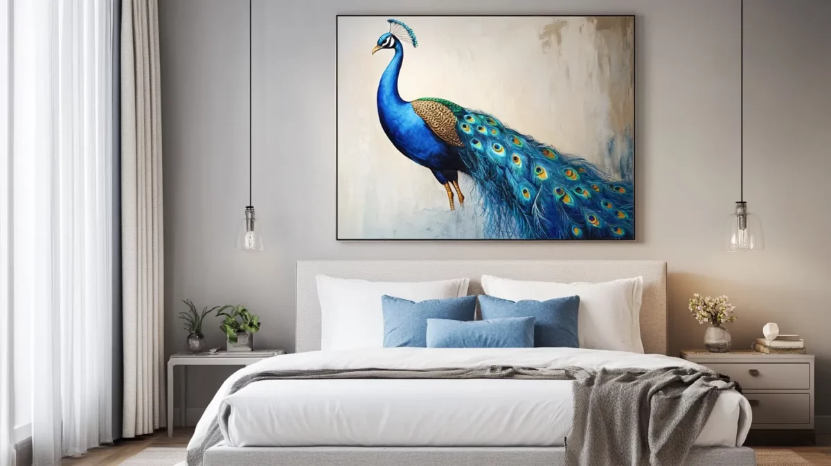 peacock painting in bedroom as per vastu