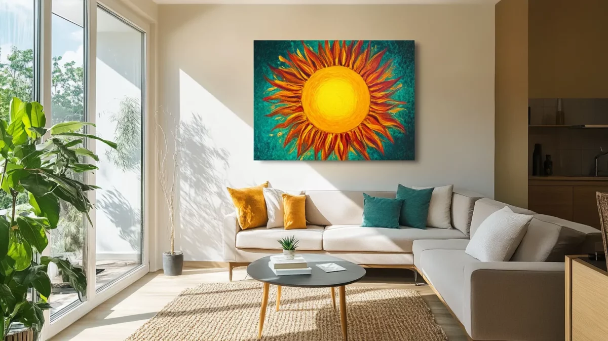 radiant sun vastu painting for south east wall