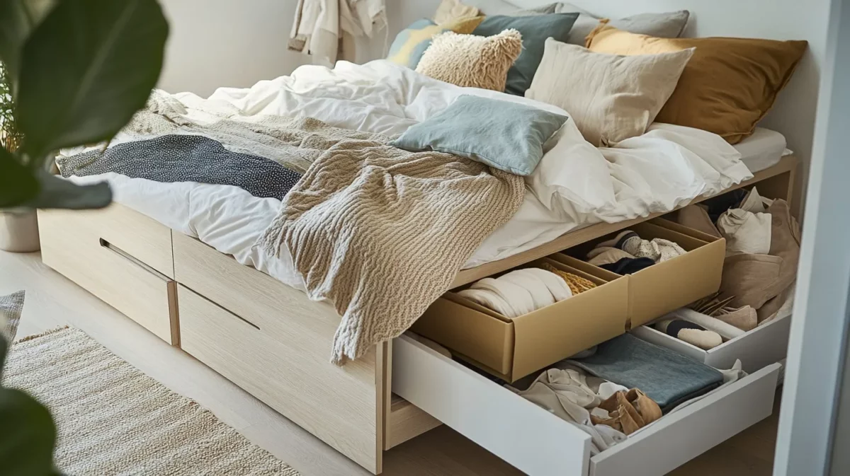 renovating a small bedroom by utilising under bed storage