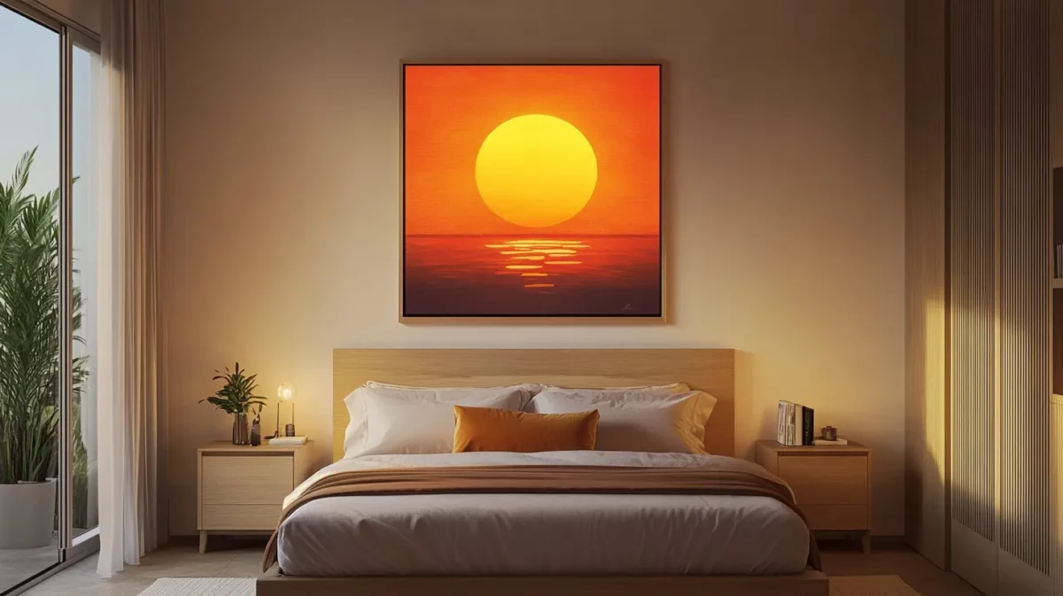 rising sun vastu painting for east wall of bedroom