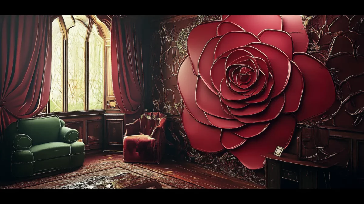 rose bloom 3d wall painting