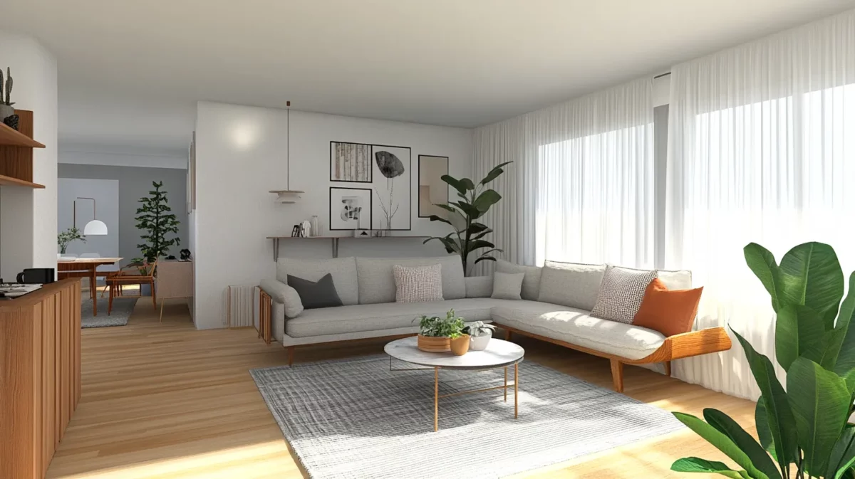 scandinavian living room remodel idea for old house