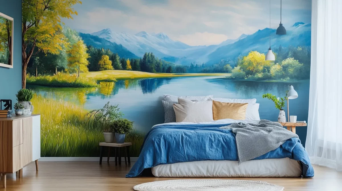 serene landscape painting for north wall as per vastu