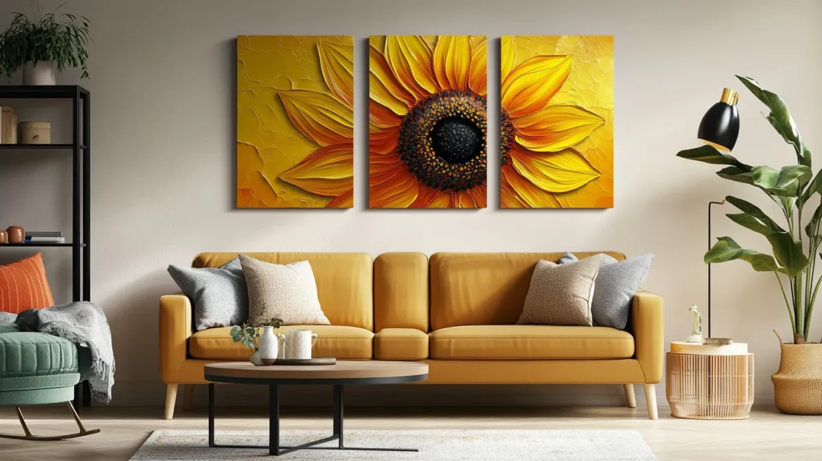 sunflower splash 3d wall painting