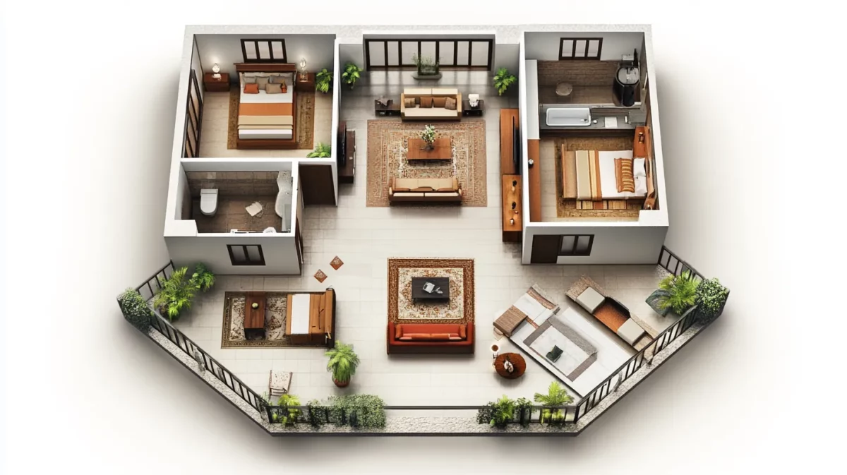 traditional 2 bhk east facing house design as per vastu