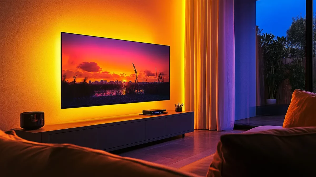 tv panel with ambient led lighting