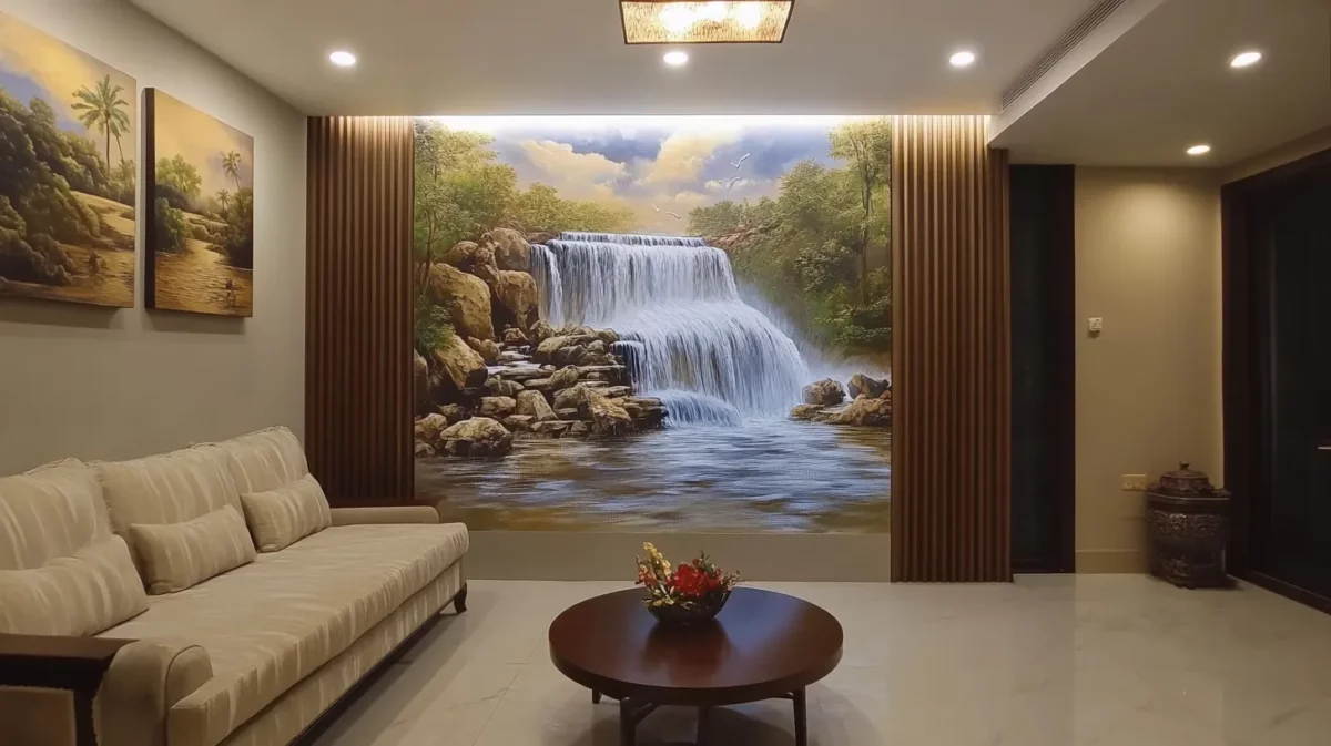 vastu painting of waterfalls or rivers for north east wall