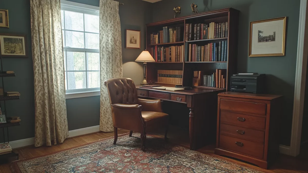 vintage inspired studyroom remodel idea for old house