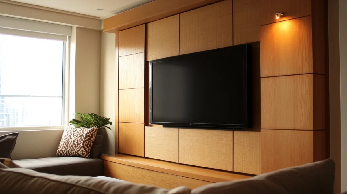 wall mounted tv panel with concealed cables